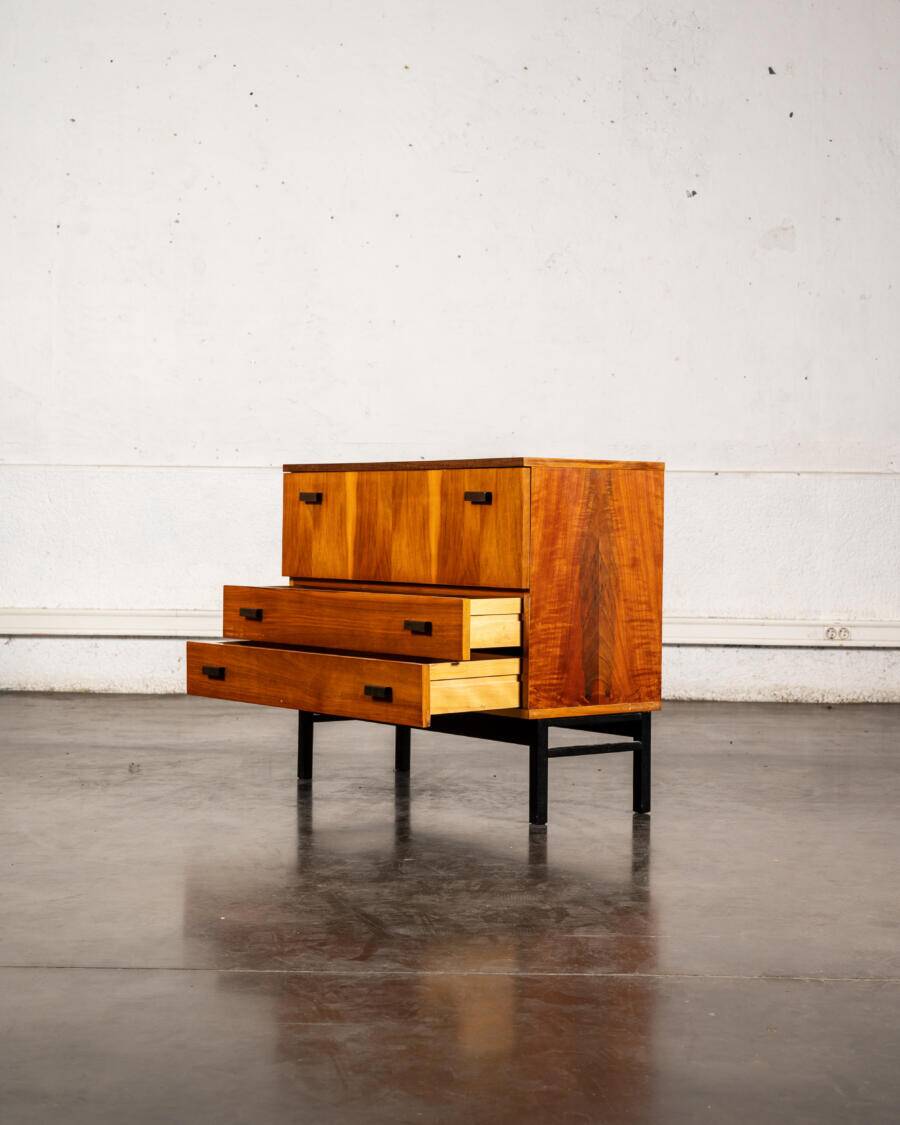 Rosewood burl chest of drawers