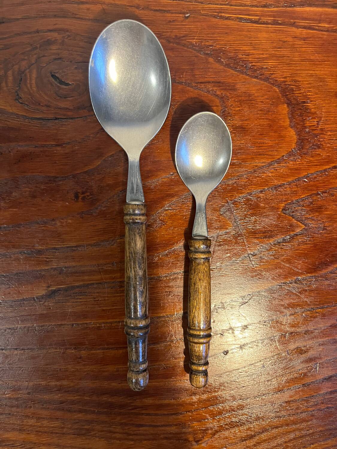 Set of wooden handle cutlery from the 80s Rosfrei