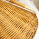 “French Riviera” rattan, metal & opaline pendant light, 1960