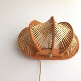 1960s wooden wall light sconce