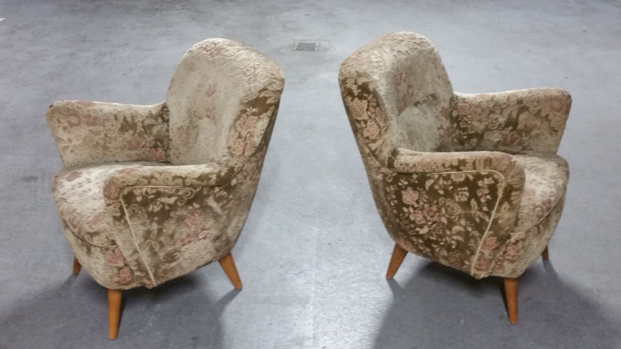 Pair of armchairs flower 50s