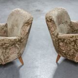 Pair of armchairs flower 50s