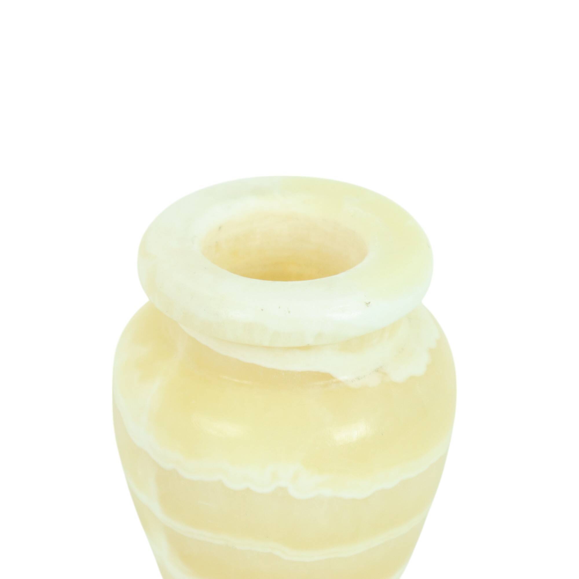 Small Vintage Vase Egyptian Marble Sinai Pearl 1980s