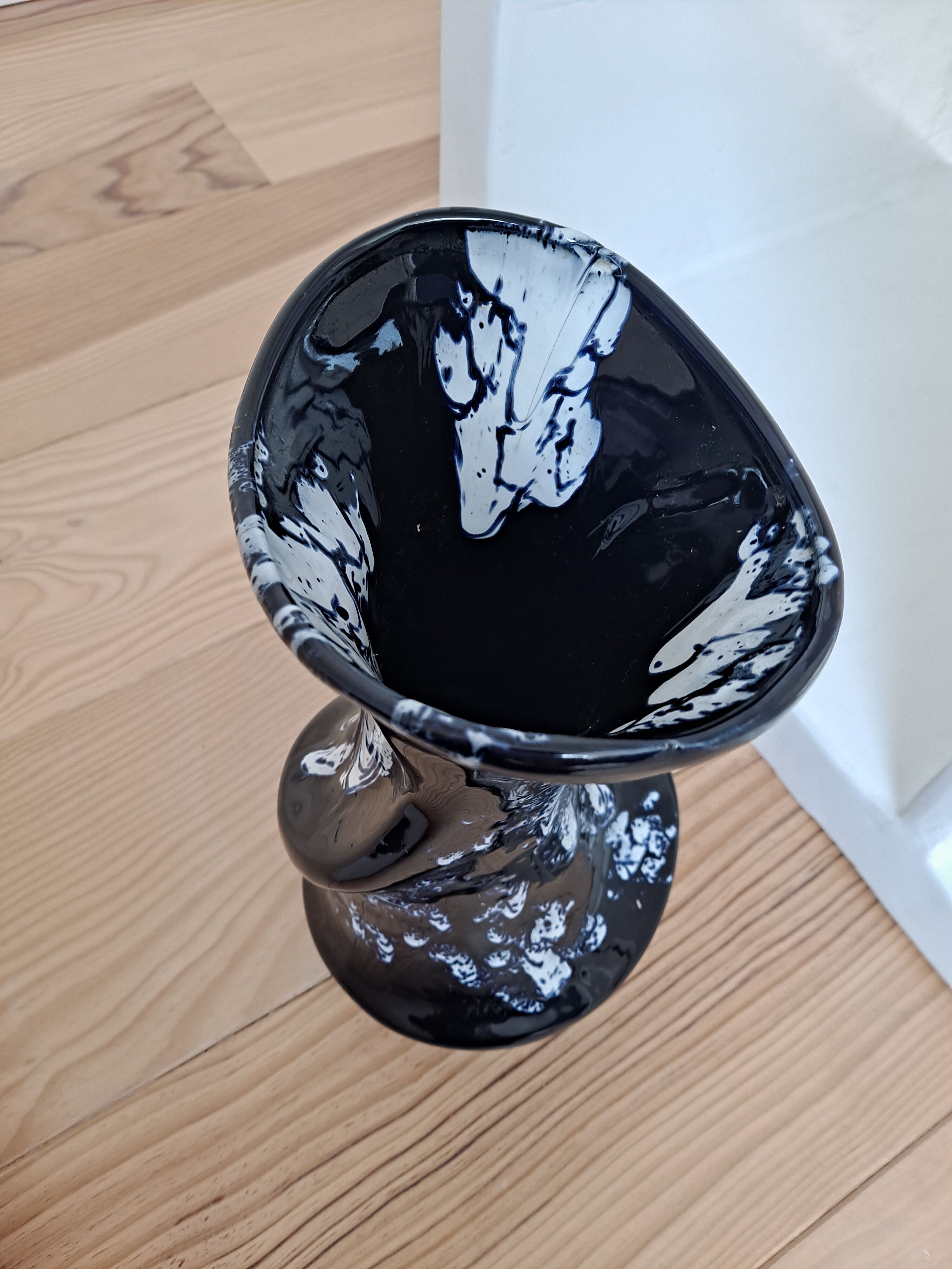 Blue freeform Vallauris vase