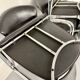 6 black leather and chrome metal chairs Brayton International vintage sa
