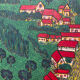 Painting the village with red roofs.