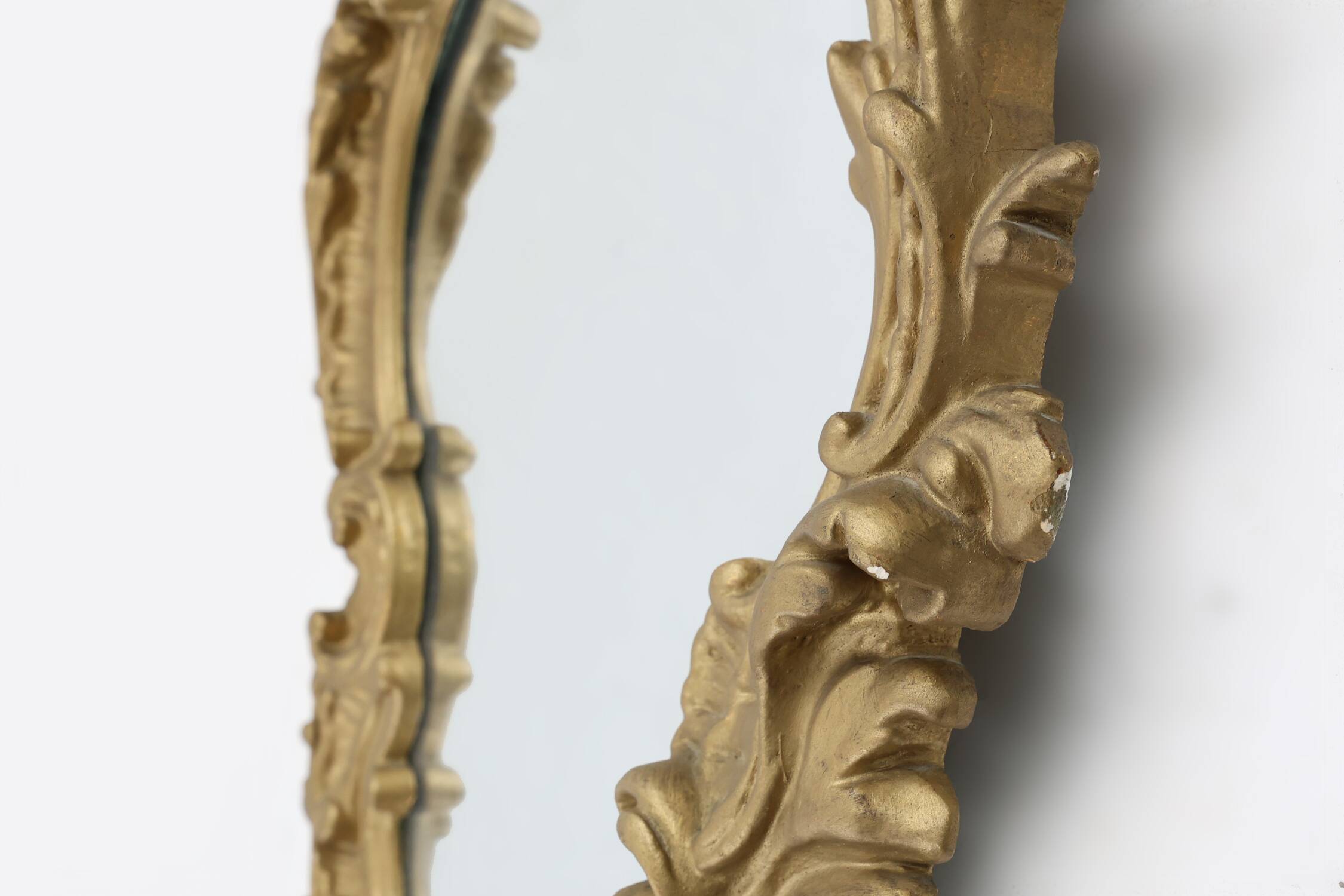 20th Century Belgium gold framed mirror in Louis XV style