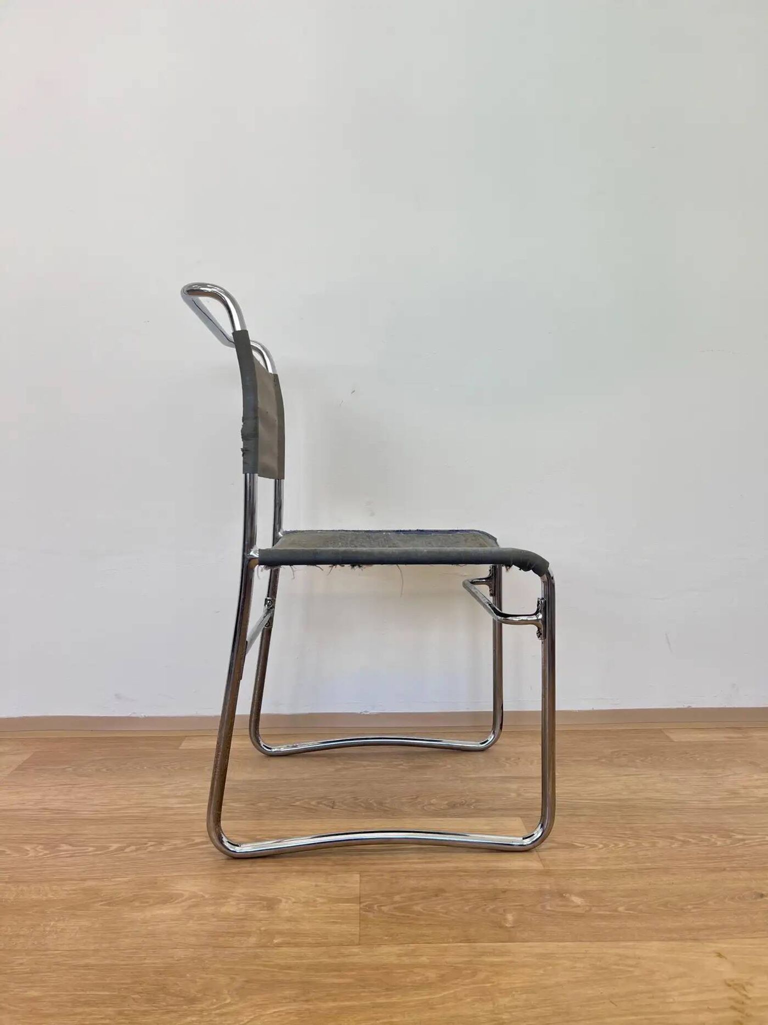 Tubular steel chrome Bauhaus chair by Hynek Gottwald - 1930 (Eisengarn)