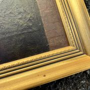 Antique painting - Oil on canvas "The Young Smoker" - Signed - Gilded frame 19th century