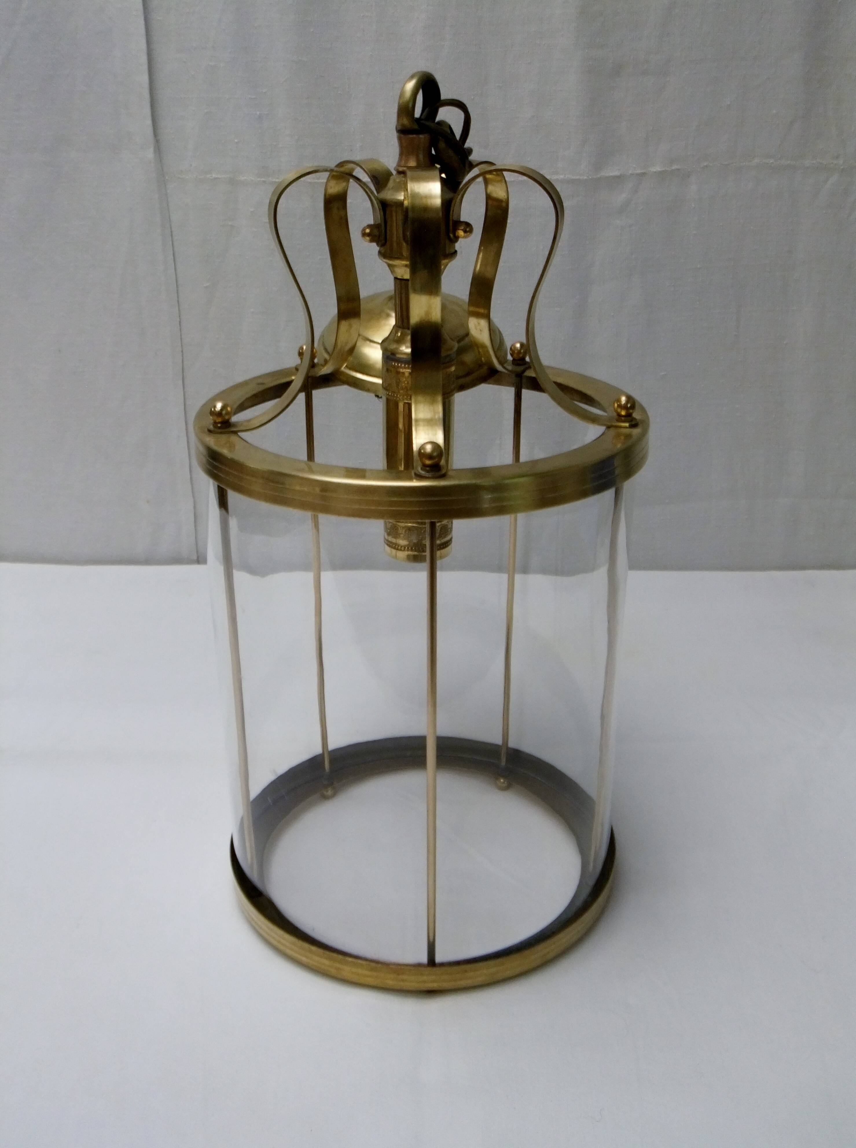 Antique glass cage lantern chandelier