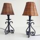 Mid-20th Century Spanish Hand-Forged Wrought Iron Table Lamps