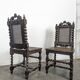 Pair of Louis XIII chairs in twisted oak with caning.