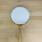 "Elite" Double-sided gold metal hand barber mirror