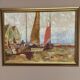 Original Swedish Oil On Canvas – “Sailing Ships” By Melker – Dated 70, Vintage & Framed – 57 × 75 Cm (22.4" × 29.5")