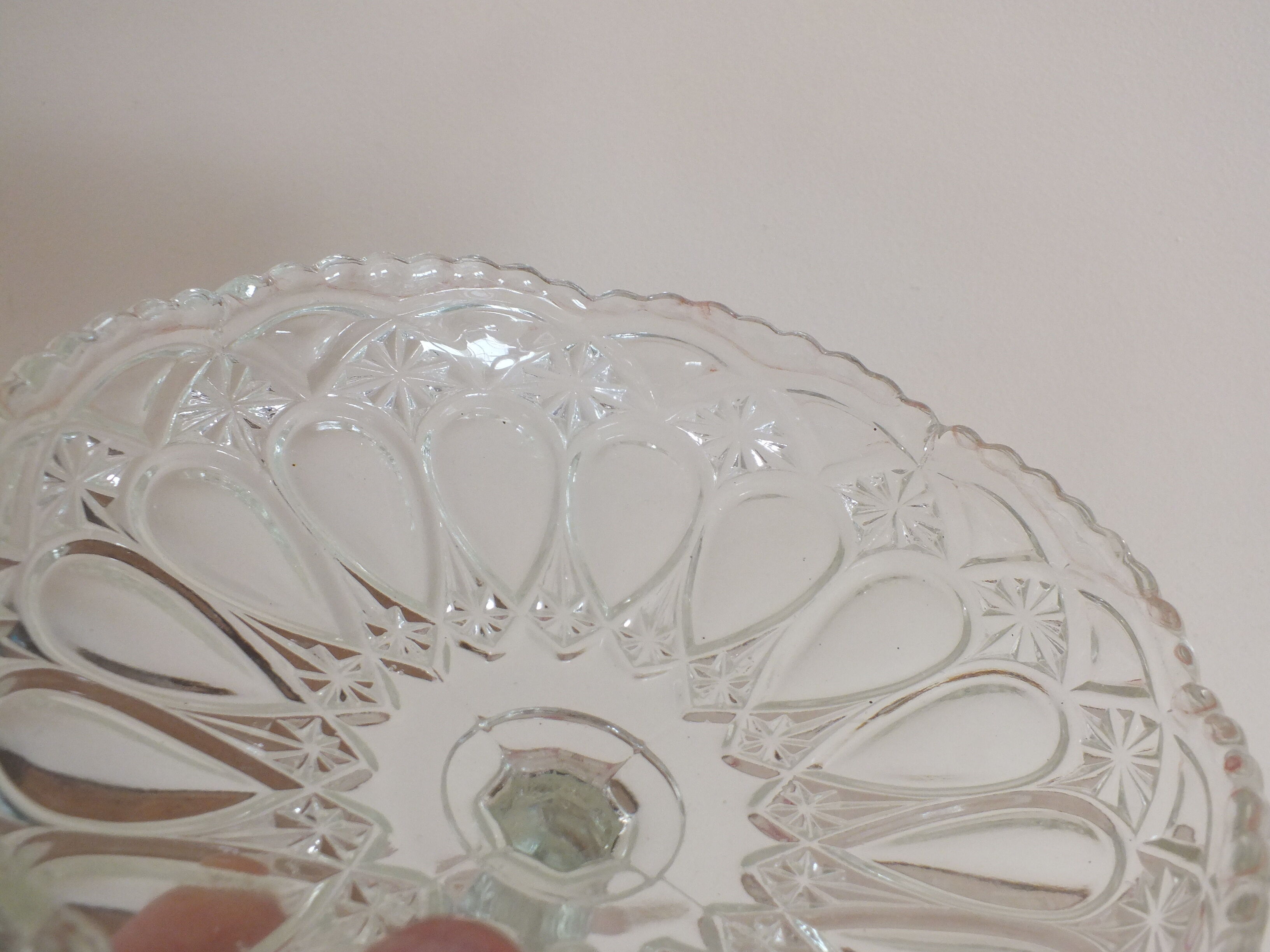 Moulded glass fruit display cup 40s