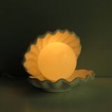 Ceramic table lamp in the shape of a shell, mid-century
