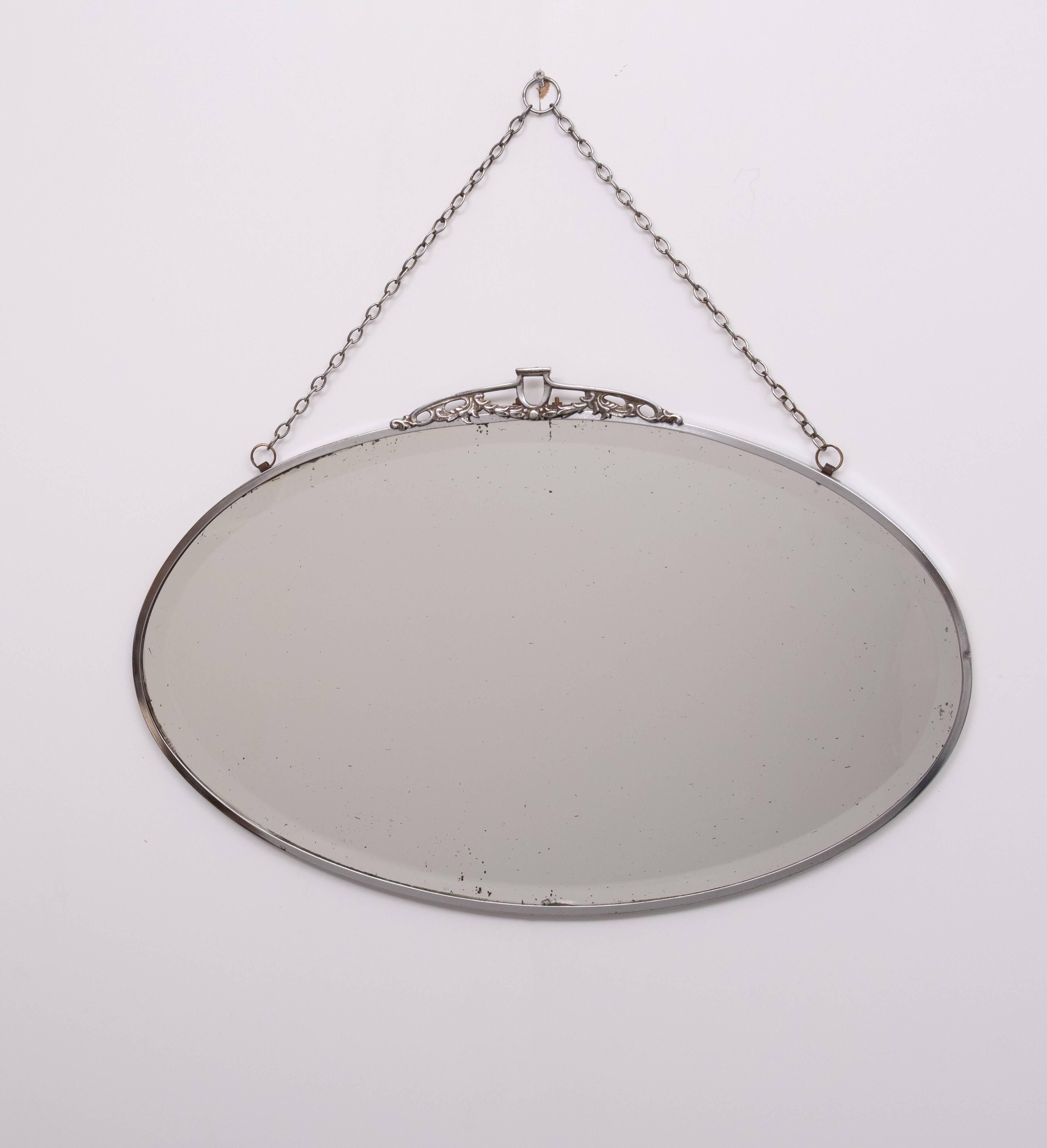 Art Deco Oval shaped Mirror France 1930s