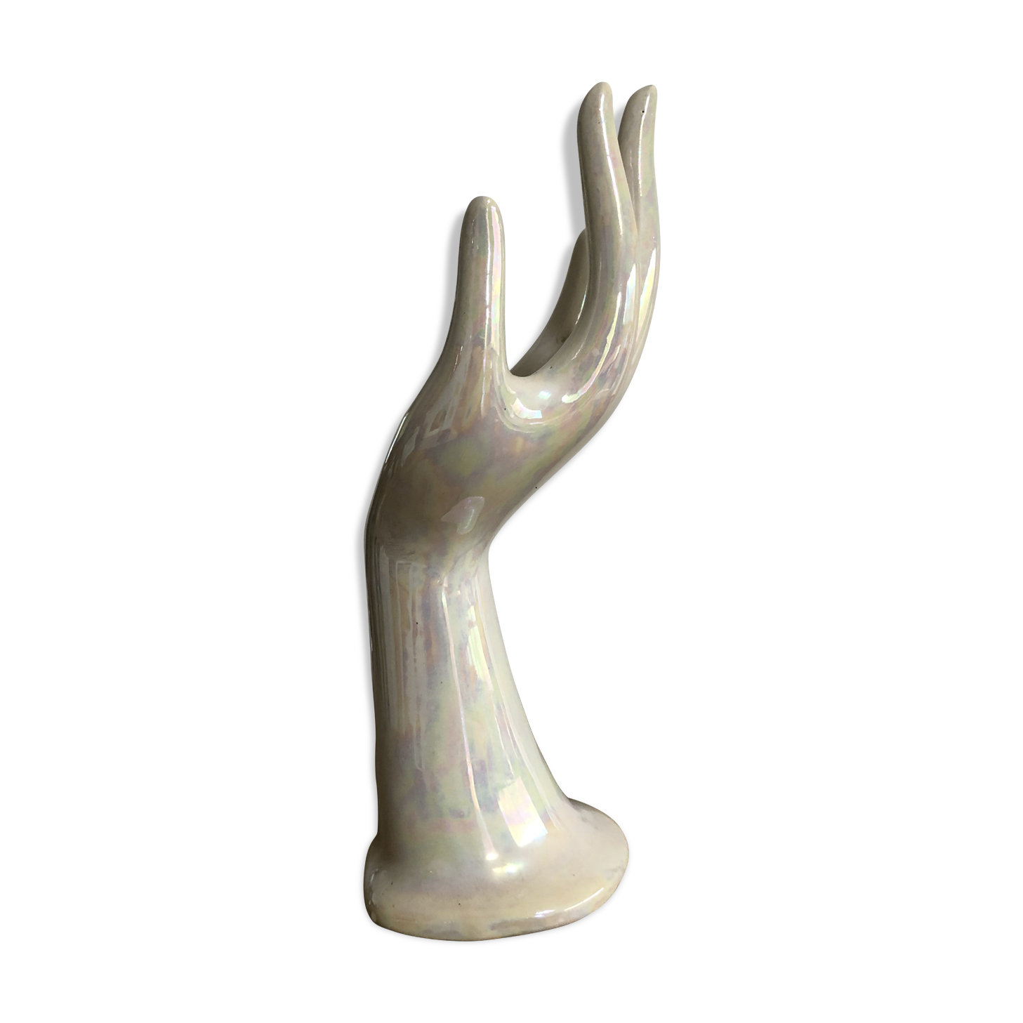 Hand soliflore in pearly white porcelain