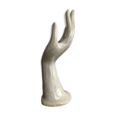 Main soliflore en porcelaine blanche nacrée
