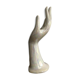 Hand soliflore in pearly white porcelain