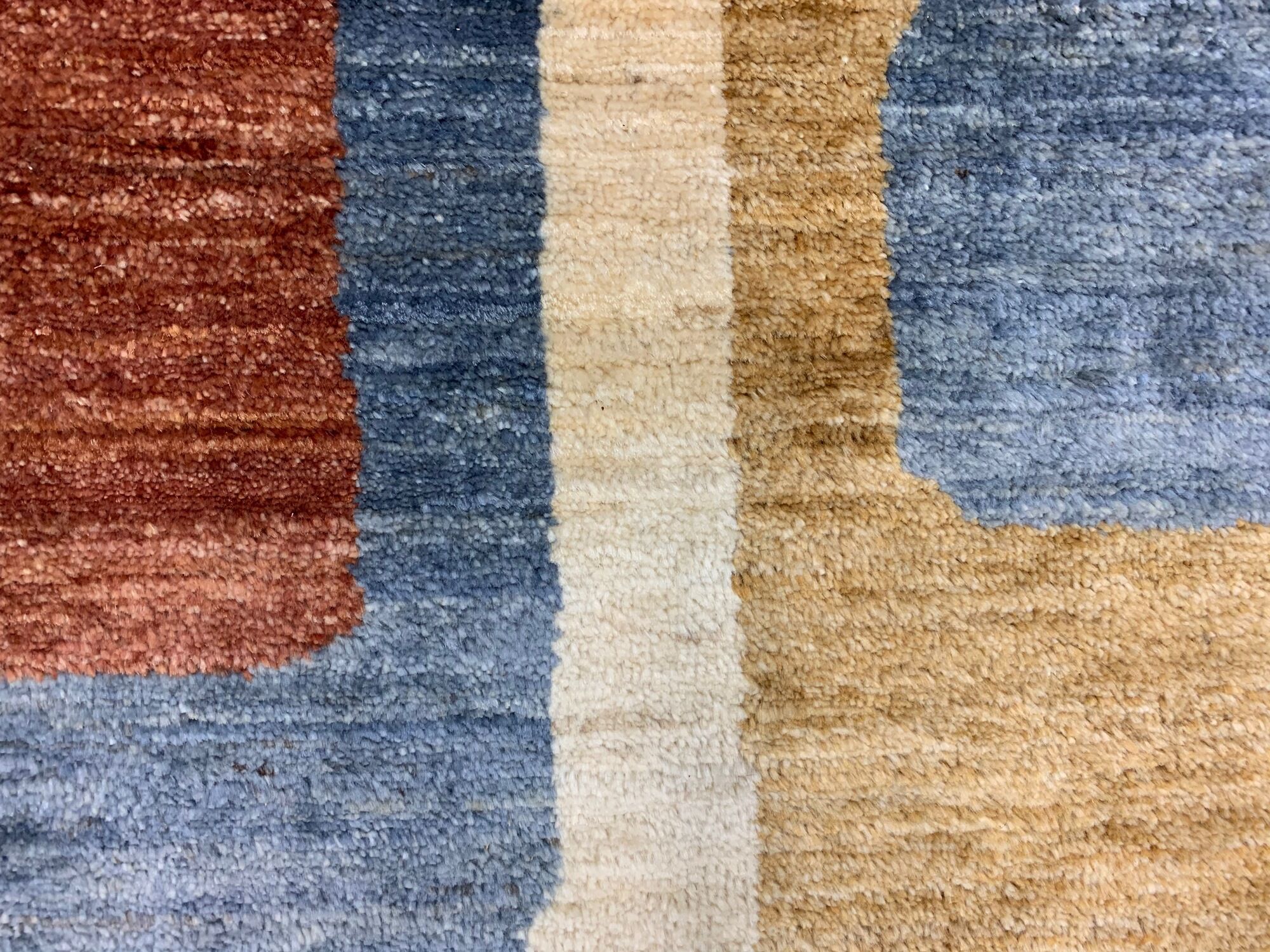 Afghan Chobi Art Deco Rug 190x130 cm Blue, Beige, Gold, Medium