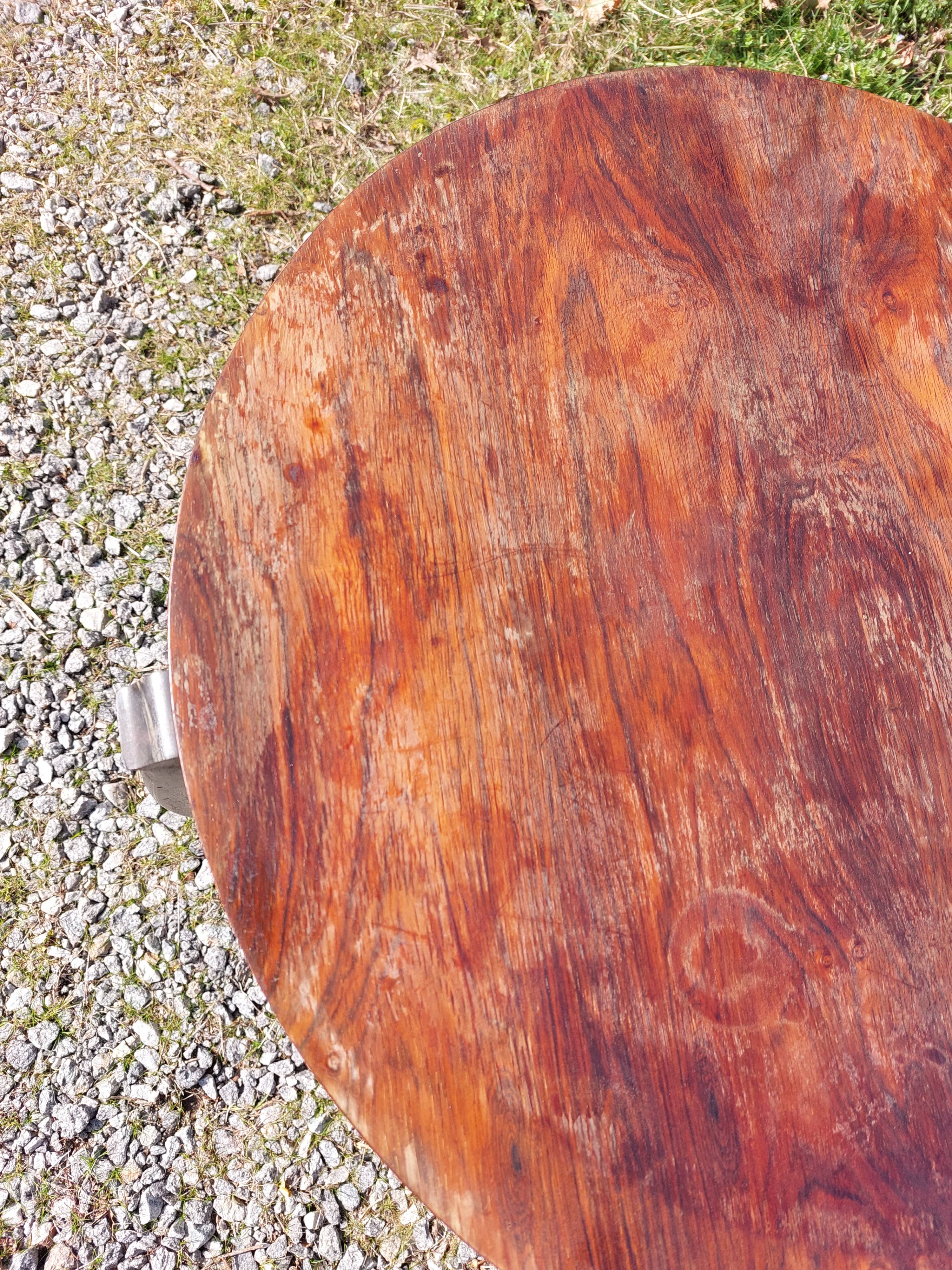 wooden pedestal table, two-tone, art deco