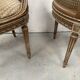 Pair of Louis XVI style basket armchairs in patinated beech, 20th century