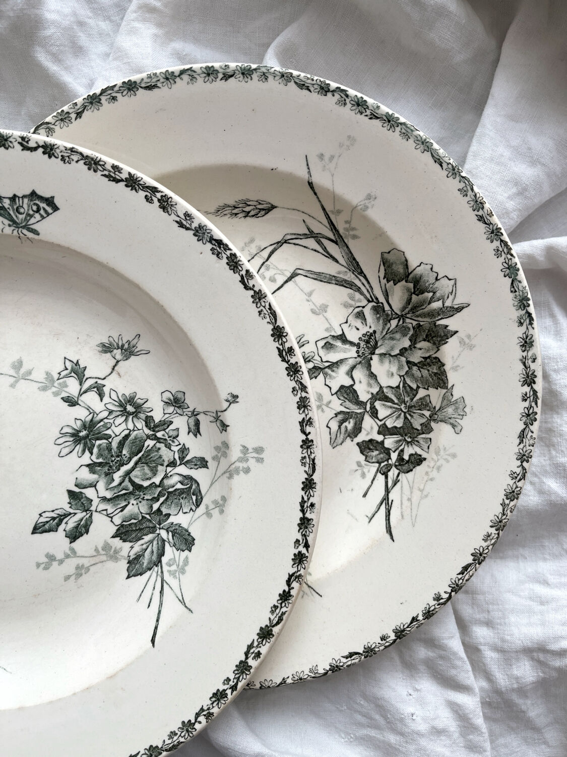 2 “French” ironstone soup plates from Choisy le Roi