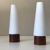 Pair of Philips teak lamps 60s