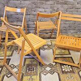 Set de 4 chaises pliantes dépareillées vintage