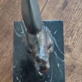 Squirrel bookends signed Tedo, Art Deco