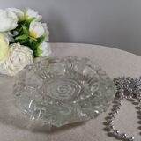 Ashtray thick glass flower pattern, art nouveau style