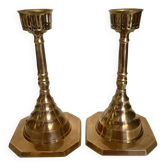 Pair of large brass candlesticks