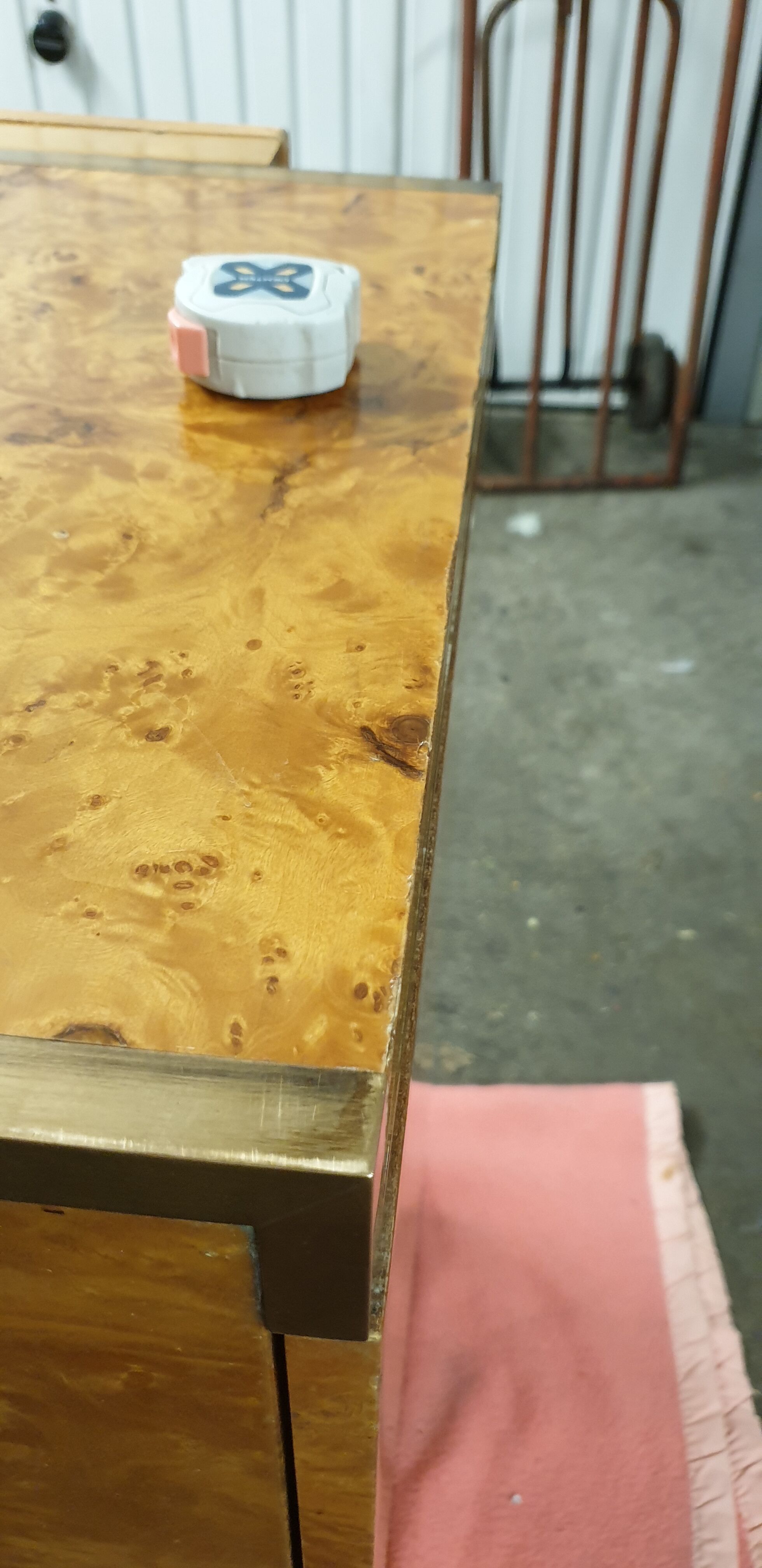Buffet low elm magnifying glass circa 70