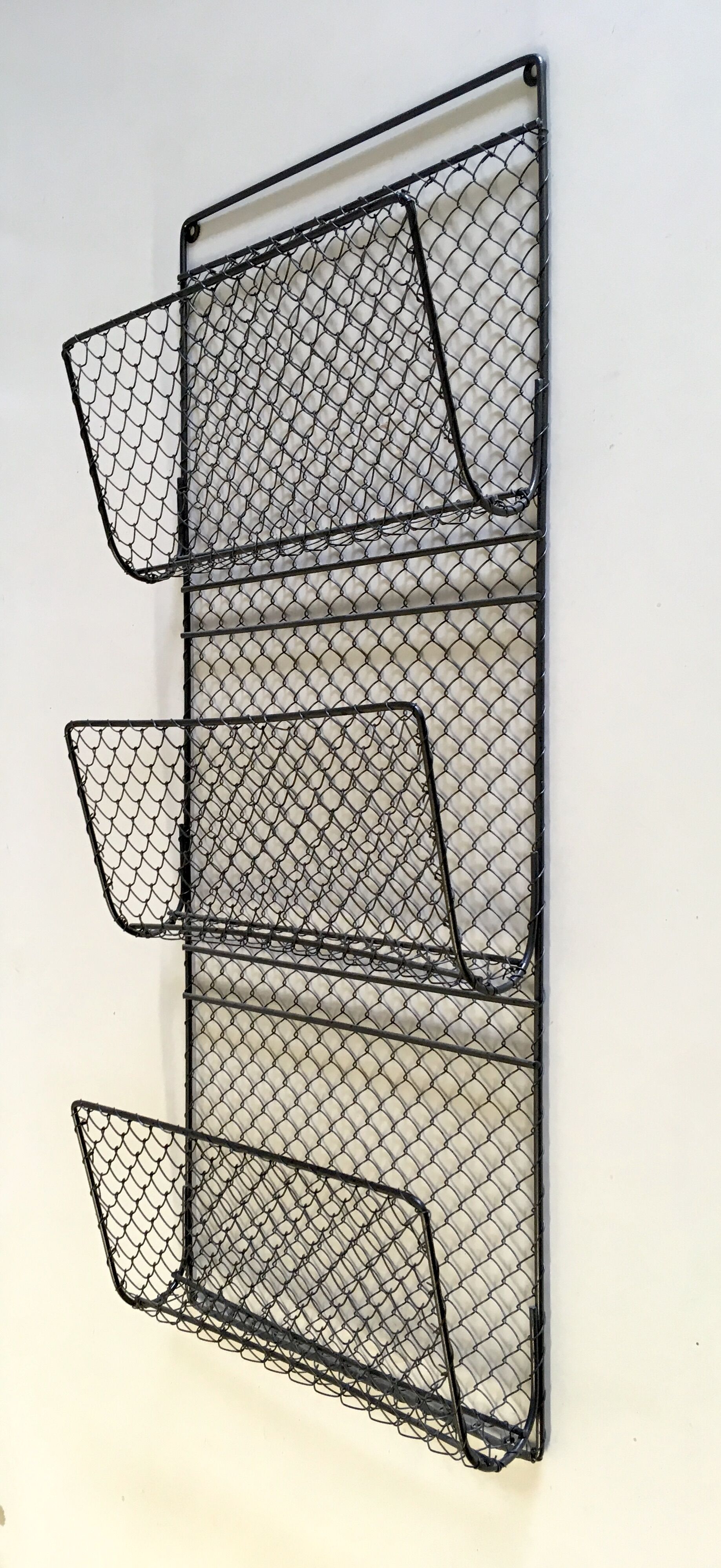 Industrial-style wall-review holders