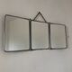Miroir triptyque barbier vert anglais vintage 1960 - 28 x 68 cm