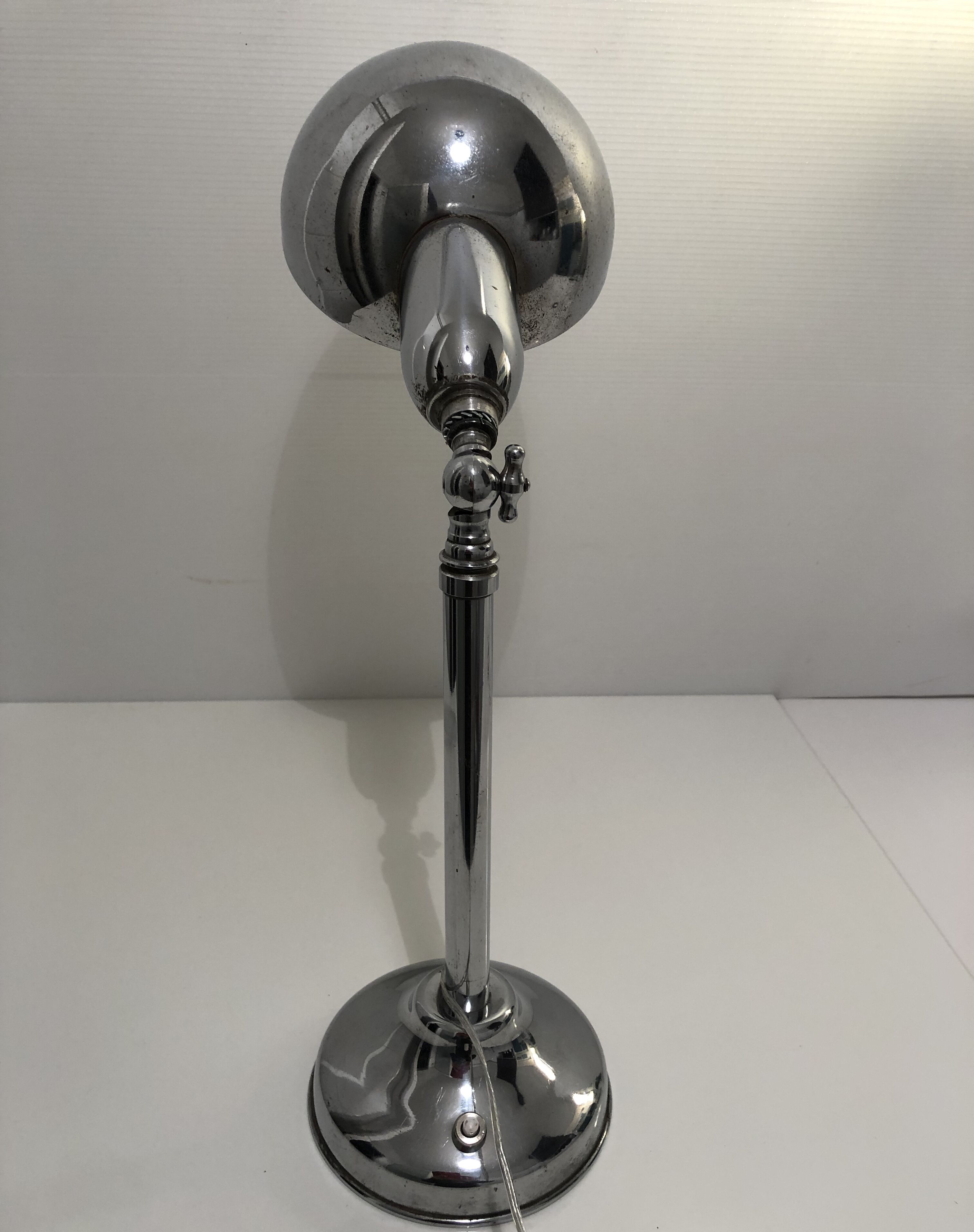 Art deco adjustable chrome desk lamp
