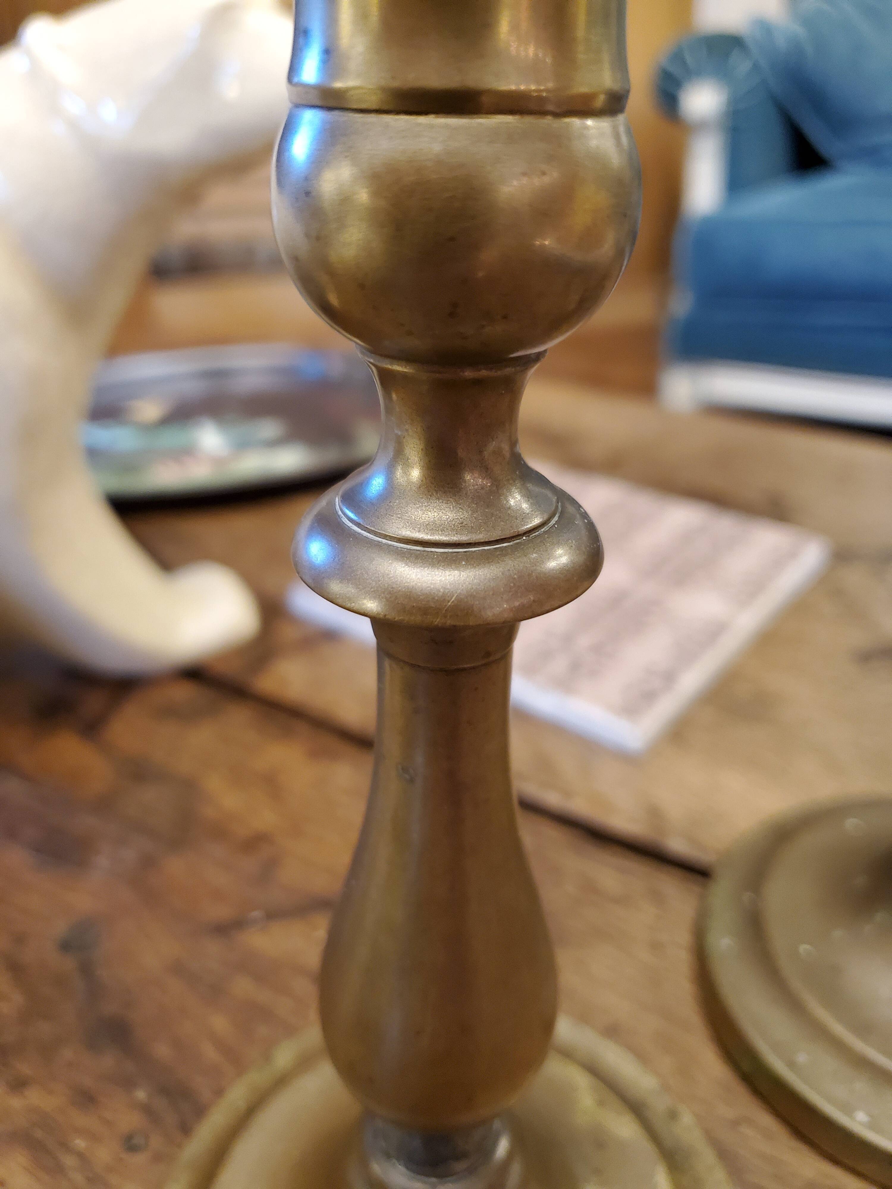2 brass candle holders