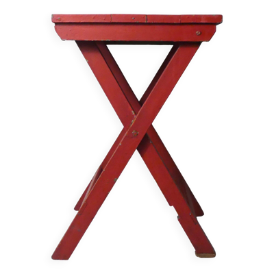 ancienne table d'appoint pliante en bois