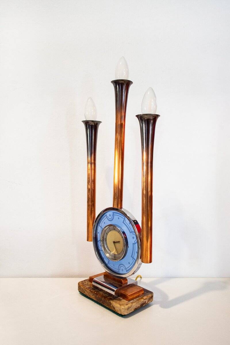 Art Deco lamp in glass and marble, Italy, 1930s