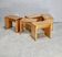 Selection by Charlotte Perriand for Les Arcs, set of 5 pine stools. France, circa 1960