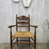 Vintage straw armchair