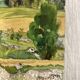 Watercolor mountain landscape signed