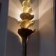 Wall lamp design in gilded metal, leaf décor