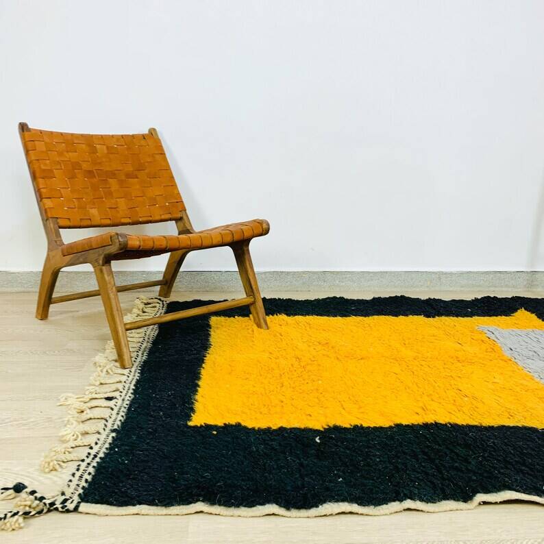 Azilal colorful natural wool handmade rug 300cmx200cm