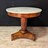 Empire mahogany and marble pedestal table