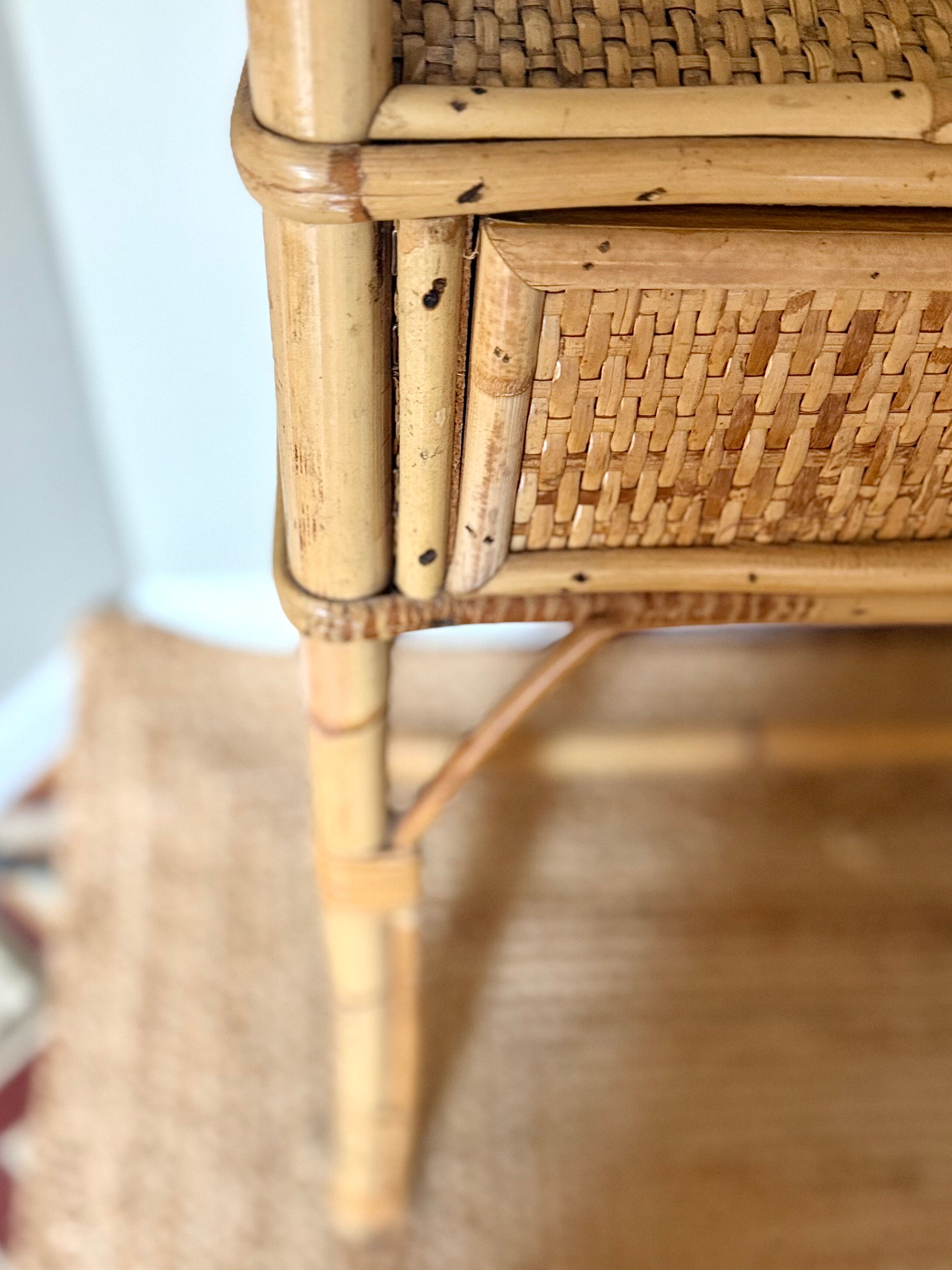 Vintage bamboo and rattan desk