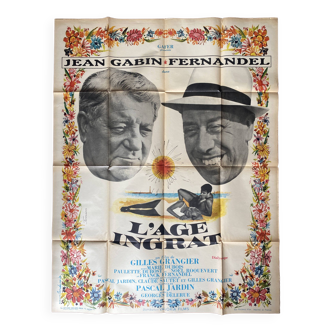 Original cinema poster "The ungrateful age" Jean Gabin, Fernandel 120x160cm 1964