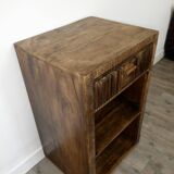 Meuble d'appoint, en bois massif sculpté, style ethnique