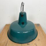 Industrial Green Enamel Factory Pendant Lamp, 1960s